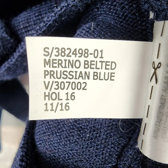 Banana Republic Merino Wool Belted Cardigan  Navy Blue Size XS Classic Luxury - Picture 13 of 13